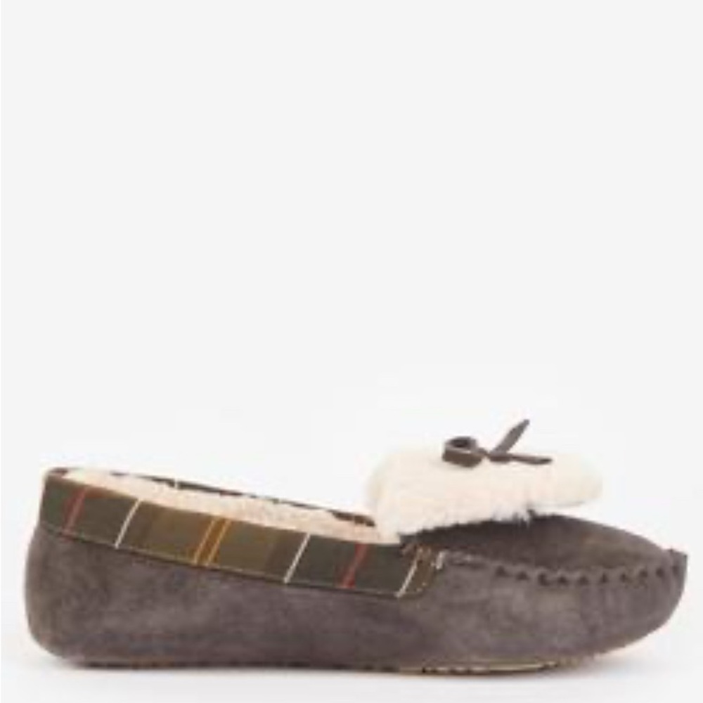 NWT Barbour Darcie Slippers Chocosuede (3)
